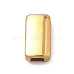 304 Stainless Steel Slide Charms, Rectangle, Ion Plating(IP), Golden, 11x6x4mm, Hole: 3.5x2.5mm(STAS-A138-08G)