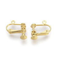 Brass Screw Clip-on Earring Findings, Spiral Ear Clip, Golden, 15x17x5mm, Hole: 1.5mm(X-KK-R071-04G)