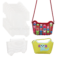Plastic Mesh Canvas Bag Sheets, for DIY Crafting Knitting Handbag Accessories, Rectangle Pattern, 26x18.5x0.1cm(DIY-WH0045-39C)