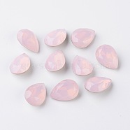 Faceted Teardrop K9 Glass Rhinestone Cabochons, Grade A, Pointed Back & Back Plated, Rose Water Opal, 10x7x4mm(RGLA-I001-10x7mm-006)