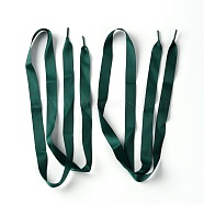 (Clearance Sale)Flat Smooth Polyester Satin Shoelaces, for Shoe Accessories, Dark Green, 1210x20mm, 2pcs/pair(DIY-WH0265-05D)