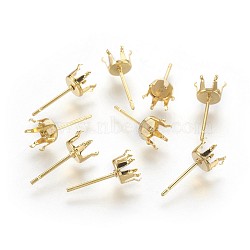 304 Stainless Steel Stud Earring Findings, Golden, 14.5x4x3mm, Inner Diameter: 3mm(STAS-P221-20F-G)