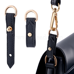 2Pc Alloy & Microfiber Suspension Clasps, for DIY Bags Purse Accessories, Black, 92x13mm(AJEW-CL0005-19A)