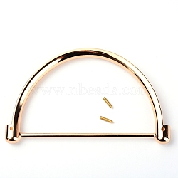 Zinc Alloy Bag Handle, with Iron Screws, Half Round, for Bag Accessories, Light Gold, 7.8x13.1x1.1cm, Hole: 2mm(FIND-WH0069-91LG)