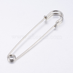 Iron Brooch Findings, Kilt Pins, Platinum, 50x15mm, Pin: 1.5mm(IFIN-WH0011-01P-5cm)