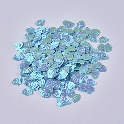 Ornament Accessories Plastic Paillette/Sequins Beads, No Hole/Undrilled Beads, Shell Shapes, Cornflower Blue, 6x8x0.6mm, about 45359pcs/pound(PVC-F002-C05)