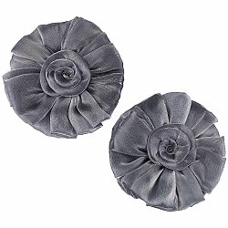 Flower Lace Curtain Tiebacks, Window Curtain Holdbacks for Home Office Decorative Rope Tie Backs, Dark Gray, 665~670mm, Flower: 170x13.5mm(AJEW-WH0248-229)