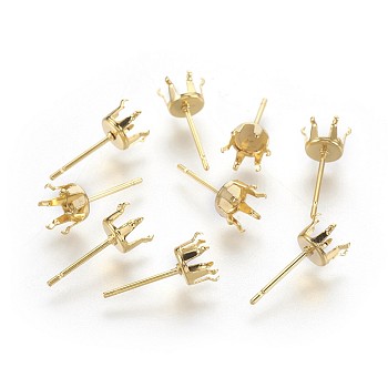 304 Stainless Steel Stud Earring Findings, Golden, 14.5x4x3mm, Inner Diameter: 3mm