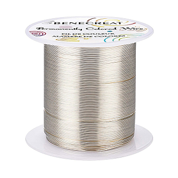 Round Copper Wire, for Wire Wrapped Jewelry Making, Silver, 22 Gauge, 0.6mm, about 164.04 Feet(50m)/roll