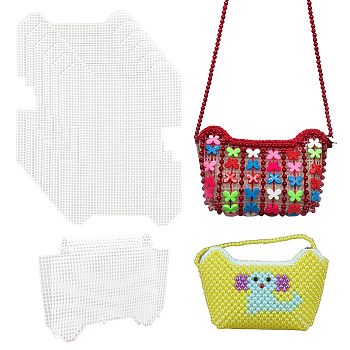 Plastic Mesh Canvas Bag Sheets, for DIY Crafting Knitting Handbag Accessories, Rectangle Pattern, 26x18.5x0.1cm