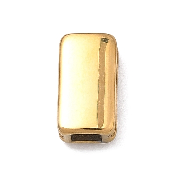 304 Stainless Steel Slide Charms, Rectangle, Ion Plating(IP), Golden, 11x6x4mm, Hole: 3.5x2.5mm