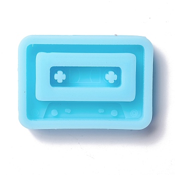 Cassette Tape Shape Silicone Molds, Shaker Molds, Quicksand Molds, Resin Casting Molds, for UV Resin & Epoxy Resin Craft Making, Random Single Color or Random Mixed Color, 51x73x15mm