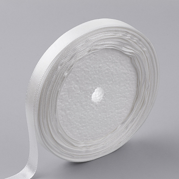 Single Face Satin Ribbon, Polyester Ribbon, White, 3/4 inch(20mm), about 25yards/roll(22.86m/roll), 250yards/group(228.6m/group), 10rolls/group
