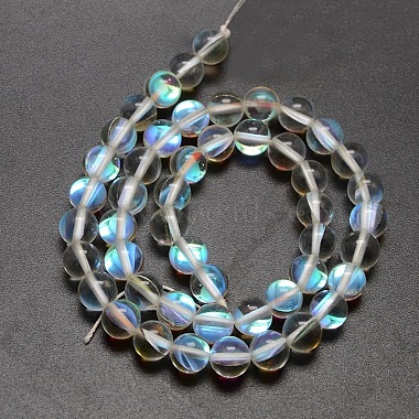 Synthetic Moonstone Beads Strands(G-F143-6mm-03)-2