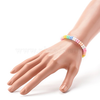 Bracelets extensibles en perles d'argile polymère faites à la main pour les enfants(BJEW-JB06487-02)-3