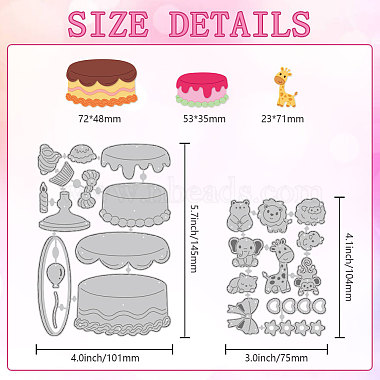 Birthday Animal Cake Carbon Steel Cutting Dies Stencils(DIY-WH0309-1957)-2