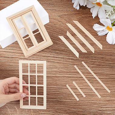 2 bolsas 2 estilos ventanas de madera(DIY-BC0017-40)-3