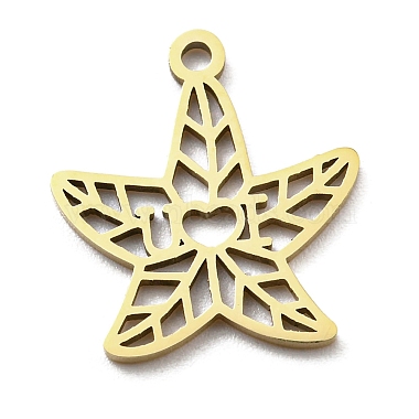 Real 18K Gold Plated Starfish 316L Surgical Stainless Steel Pendants