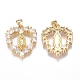 Brass Micro Pave Cubic Zirconia Pendants(ZIRC-G168-06G)-2