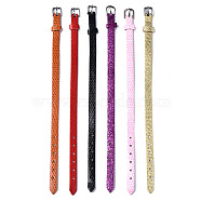 Watch Band Strap, Watch Belt Fit Slide Charms, for DIY Personalized Jewelry Bracelet, Mixed Color, 22cm long, 7~8mm wide, 1mm thick, 8 optional band holes(HB001)