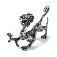 Retro 304 Stainless Steel Figurines, for Home Office Desktop Decoration, Antique Silver, Dragon, 20x69x45mm(STAS-G331-10C-AS)