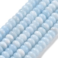 Natural White Jade Beads Strands, Dyed, Rondelle, Light Sky Blue, 8x5mm, Hole: 1mm, about 74pcs/strand, 15.15 inch(38.5cm)(G-E507-01J)