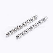 Brass Tube Beads, Tube, Faceted, Platinum, 19.5x1.5mm, Hole: 0.5mm(KK-K197-B-35P)