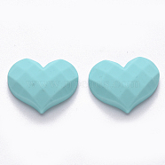 Opaque Resin Cabochons,
Faceted, Heart, Medium Turquoise, 20x27x10mm(CRES-N019-11E)