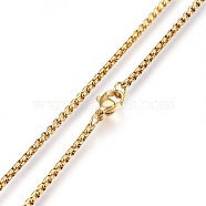 304 Stainless Steel Rolo Chain Necklaces, with Lobster Claw Clasps, Golden, 23.6 inch(60cm)(NJEW-L047-02B-G)
