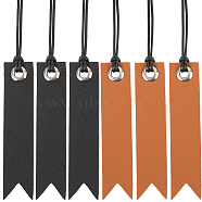 8Pcs 2 Colors Leather Bookmarks, with Tassel & Iron Grommets, Rectangle, Mixed Color, 193~195mm, 4pcs/color(AJEW-CP0007-57)