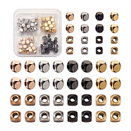 Vacuum Plating 304 Stainless Steel Beads, Cube, Mixed Color, 4~6x4~6x4~6mm, Hole: 2.5mm, 80pcs/box(STAS-TA0001-16)