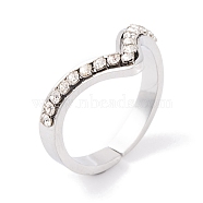 304 Stainless Steel Finger Ring for Women, with Cubic Zirconia, Stainless Steel Color, 11mm, US Size 6~9(16.5~18.9mm)(RJEW-C086-12-P)