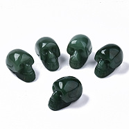 Natural Green Aventurine Beads, No Hole/Undrilled, Skull, 28~29x23~26x40~42mm(G-S364-061)