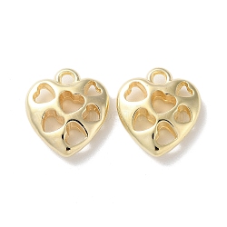 CCB Plastic Pendants, Heart Charms, Golden, 20x18x5.5mm, Hole: 2mm(CCB-C001-02G)