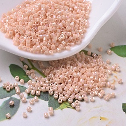 MIYUKI Delica Beads, Cylinder, Japanese Seed Beads, 11/0, (DB0207) Opaque Tea Rose Luster, 1.3x1.6mm, Hole: 0.8mm, about 10000pcs/bag, 50g/bag(SEED-X0054-DB0207)
