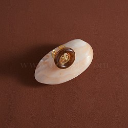 304 Stainless Steel Cuff Open Rings, with Acrylic, Starfish with Flat Round, Real 18K Gold Plated, 18mm(AC-CBA210F-02G)