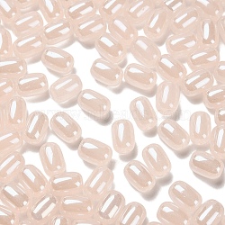 Opaque Glass Beads, Oval, Lavender Blush, 9x6mm, Hole: 1.5mm, 825pcs/pound(GLAA-Z012-01N)