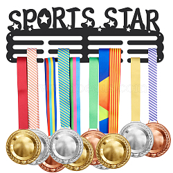 Sports Star Theme Iron Medal Hanger Holder Display Wall Rack, with Screws, Word, 150x400mm(ODIS-WH0021-472)