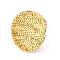 Adjustable Brass Finger Rings Components, Oval Pad Ring Base Findings, Cadmium Free & Lead Free, Golden, US Size 9 1/4~US Size 12 3/4(19~22mm), 2~18mm, Tray: 20.7x25.5mm Inner Diameter(KK-G428-01G)