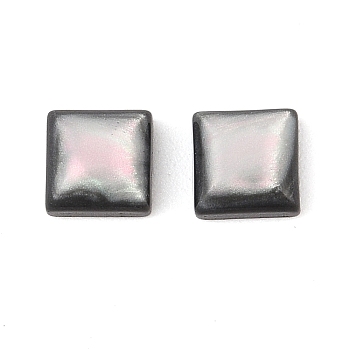 Opaque Resin Decoden Cabochons, Square, Black, 7.5x7.5x3.5mm