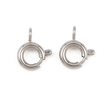 304 Stainless Steel Spring Gate Rings, Ring, Stainless Steel Color, 9x7x1.5mm, Hole: 1.6mm