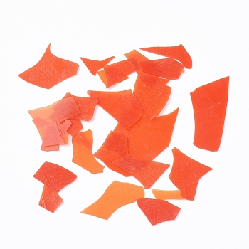 COE 90 Fusible Confetti Glass Chips, for DIY Creative Fused Glass Art Pieces, Tomato, 5.5~62.5x2.5~35x0.1~1.5mm