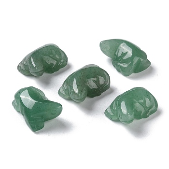 Natural Green Aventurine Carved Healing Figurines, Reiki Energy Stone Display Decorations, Lizard, 25.5~26x17.5~18.5x12mm