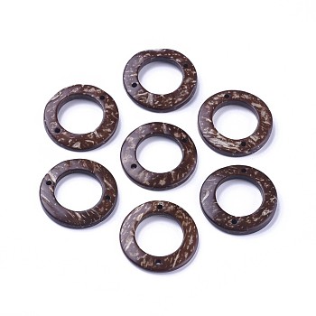 Coffee Coconut Ring Links, 30x4mm, Hole: 2mm