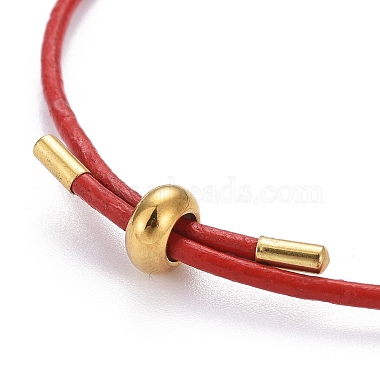 Verstellbare pu Leder Cord Slider Armbänder(BJEW-F412-05G)-3