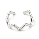 304 Stainless Steel Wave Open Cuff Ring for Women(RJEW-I085-13P-02)-2