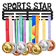 Estante de pared para exhibición con soporte para colgar medallas de hierro con tema de estrella deportiva(ODIS-WH0021-472)-1