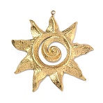 304 Stainless Steel Pendants, Golden, Ion Plating(IP), Long-Lasting Plated, Sun Charm, 51.5x49.5x3.3mm, Hole: 1.5mm(STAS-C175-01B-G)