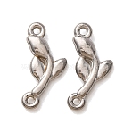304 Stainless Steel Connector Charms, Flower Links, Stainless Steel Color, 13.5x6x2mm, Hole: 1mm(STAS-N124-52P)