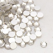 Glass Flat Back Rhinestone, Grade A, Back Plated, Faceted, Half Round, Crystal, 8~8.3mm, about 144pcs/bag(X-RGLA-C002-SS40-001)